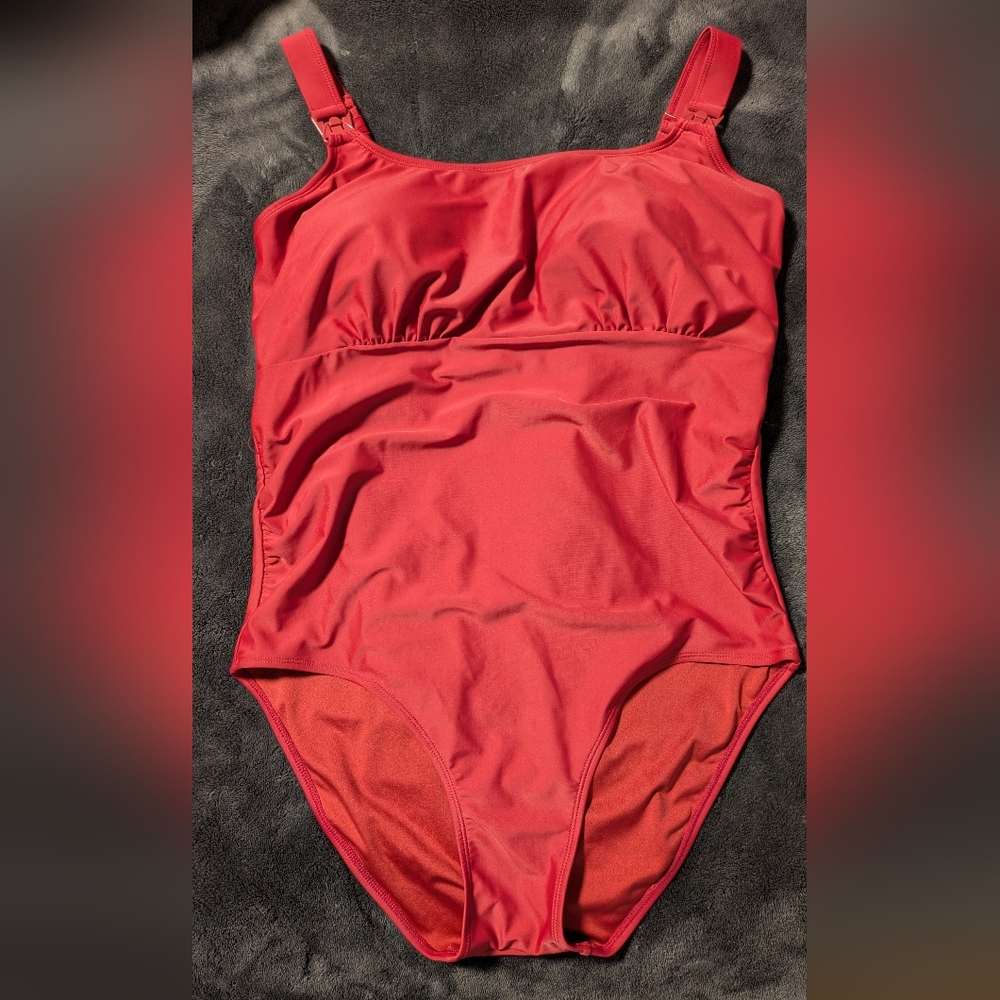 Kindred Bravely Pink Maternity/Nursing One Piece Swimsuit